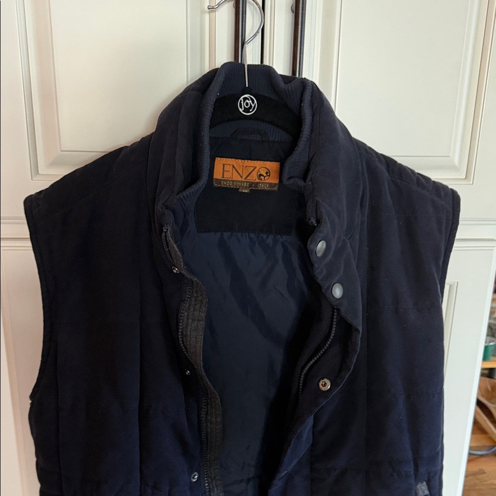 Men's Enzo  Navy Quilted Vest size M